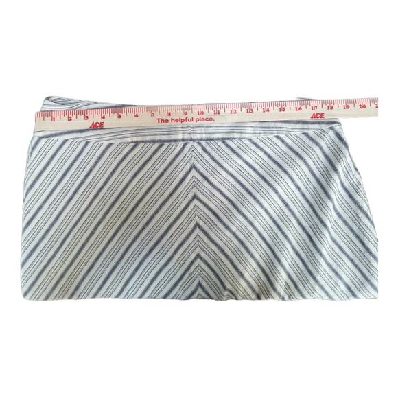 British Khaki Linen Blend Lined‎ Skirt Chevron Cream XL Cream Blue/Grey A-Line - Picture 5 of 10